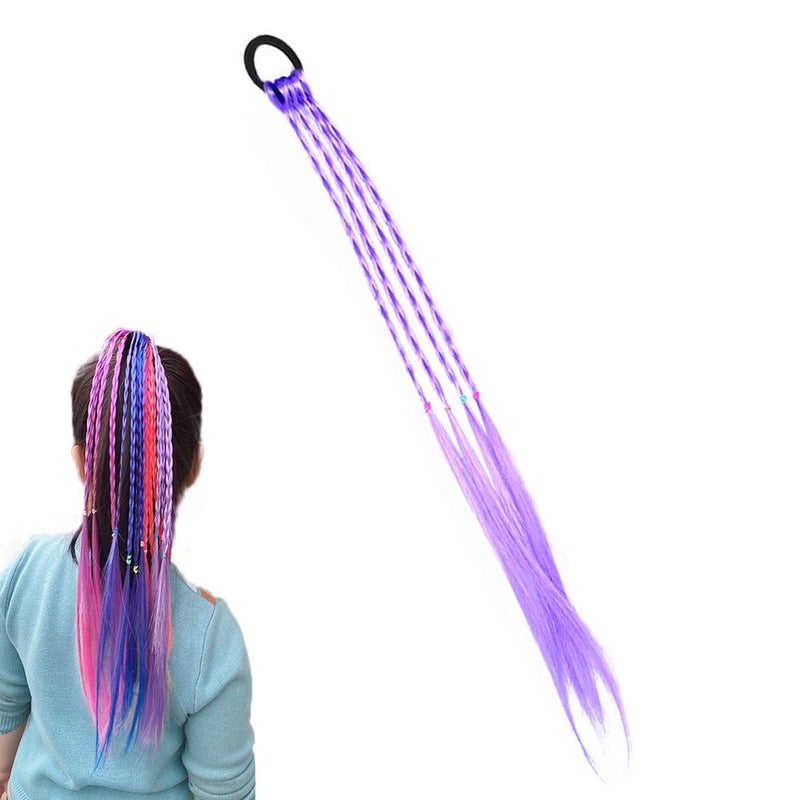 Colorful towel loop wig rope princess gradient braided ponytail hair accessory fashion children's girl
